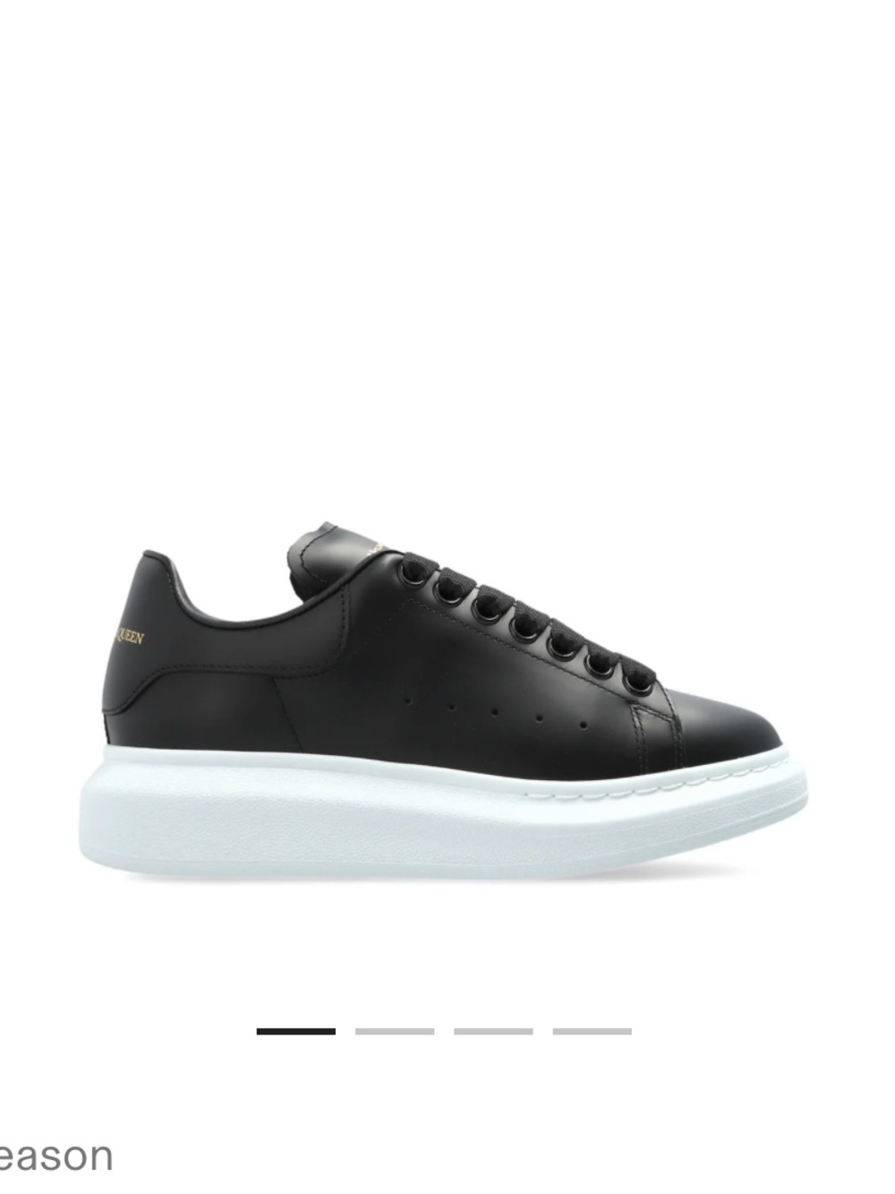 Alexander McQueen Black Leather Sneakers with White Sole worn once